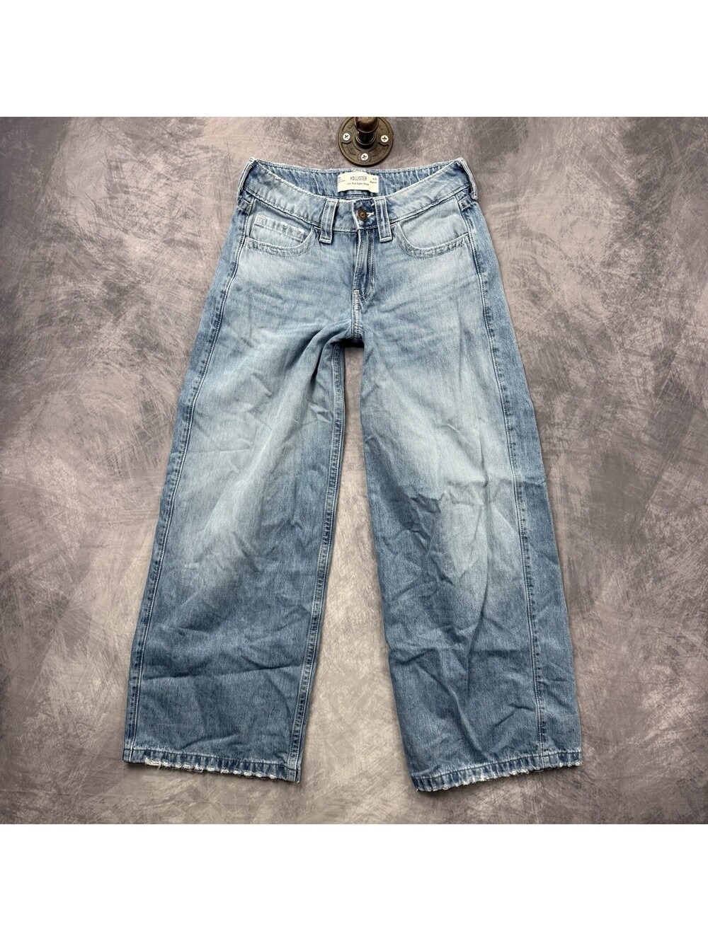 Hollister Low Rise Super Baggy Jeans Womens 00 Blue Denim 24R